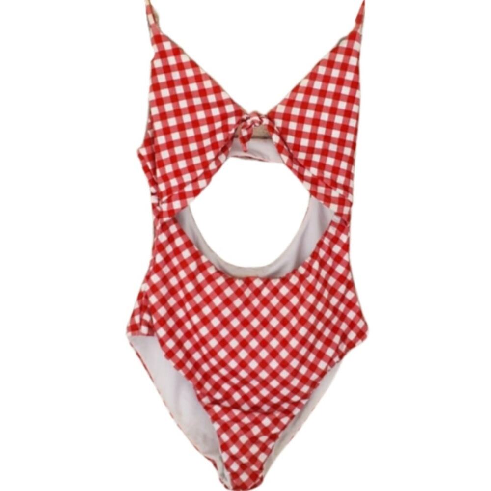 Chaser Tie Front Monokini One Piece Swimsuit - Red Size M